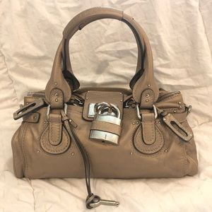 💯 Authentic Chloe Paddington Metallic Taupe EUC